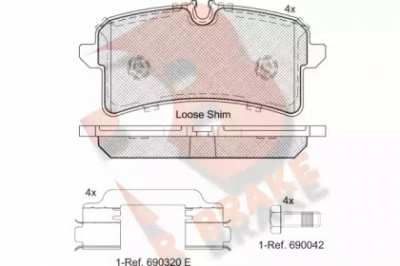 R BRAKE rb2159204 -  Комплект тормозных колодок, дисковый тормоз